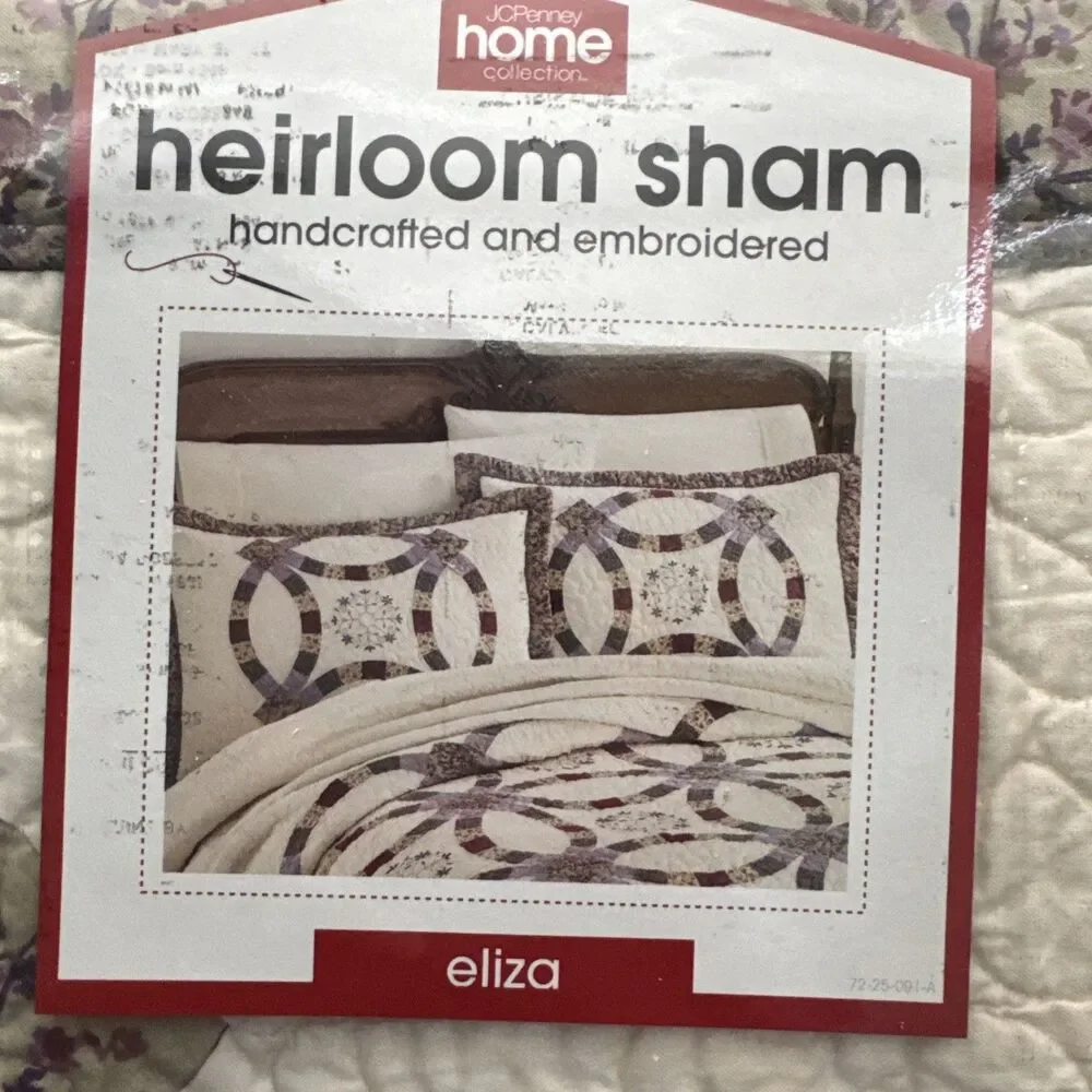 2 Heirloom Accessory Eliza Pillow Shams New dusty purple vintage J C penny